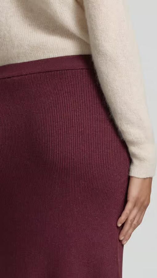 Vila Knielange gebreide rok met elastische band model 'COMFY'
