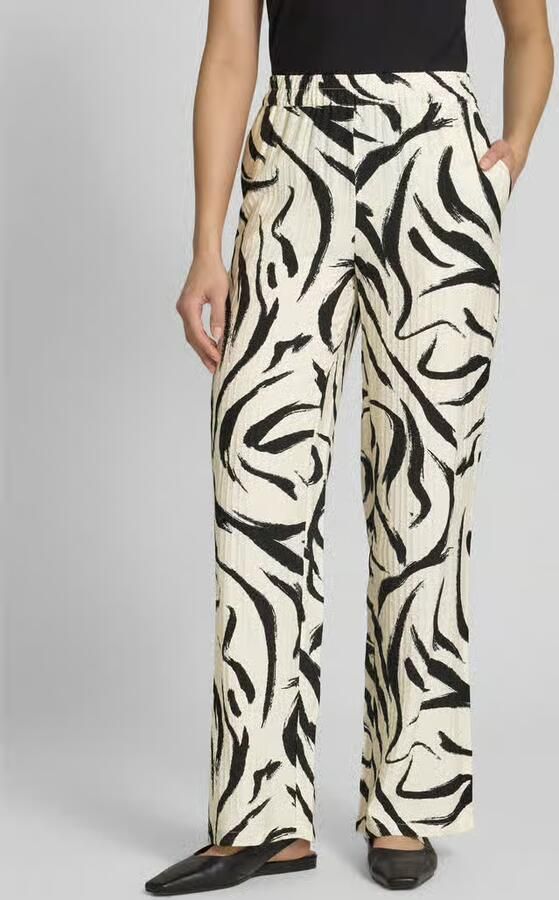 Vila Loose fit stoffen broek met structuurmotief model 'CLO' - Foto 7