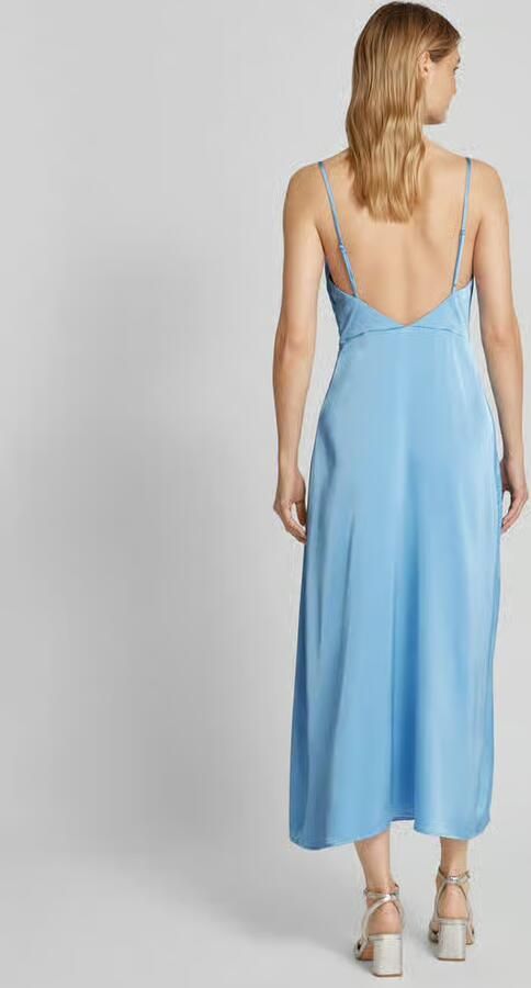 Vila Turquoise Zomerjurk met Vierkante Halslijn Blue Dames