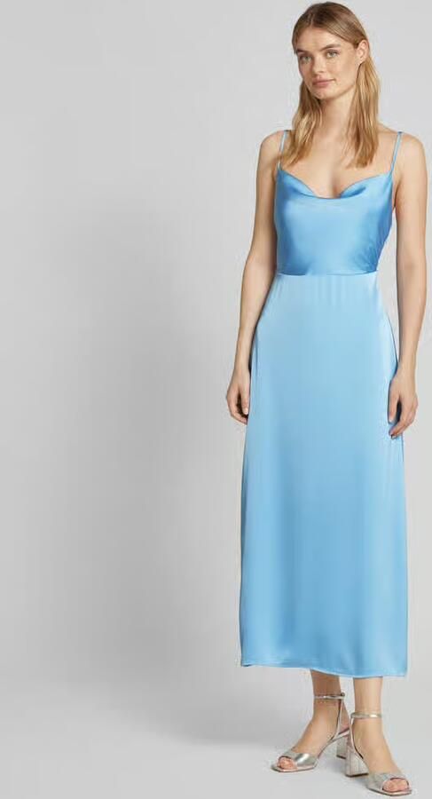 Vila Turquoise Zomerjurk met Vierkante Halslijn Blue Dames - Foto 2