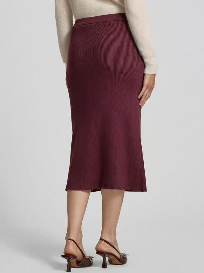 Vila Knielange gebreide rok met elastische band model 'COMFY'