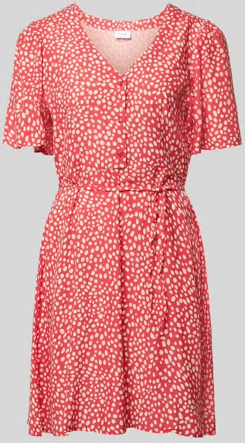 Vila Mini-jurk van viscose met korte knoopsluiting model 'GRACE' - Foto 2