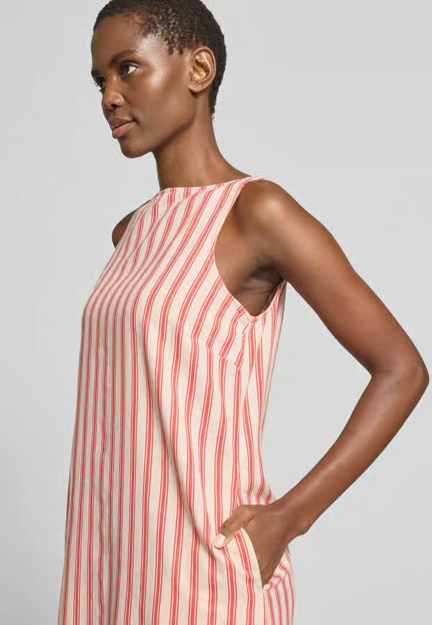 Vila mini-jurk van viscosemix met boothals model 'PRISILLA'