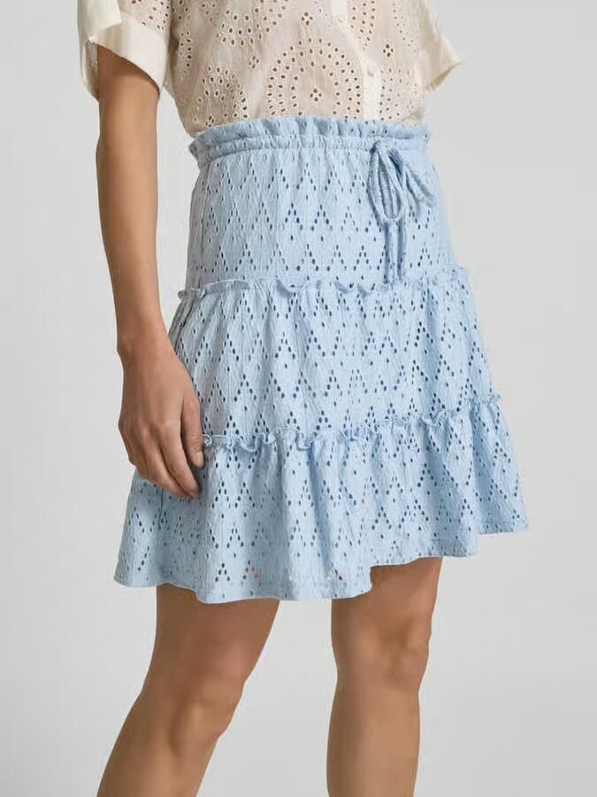 Vila Minirok met broderie anglaise model 'AMALINA'