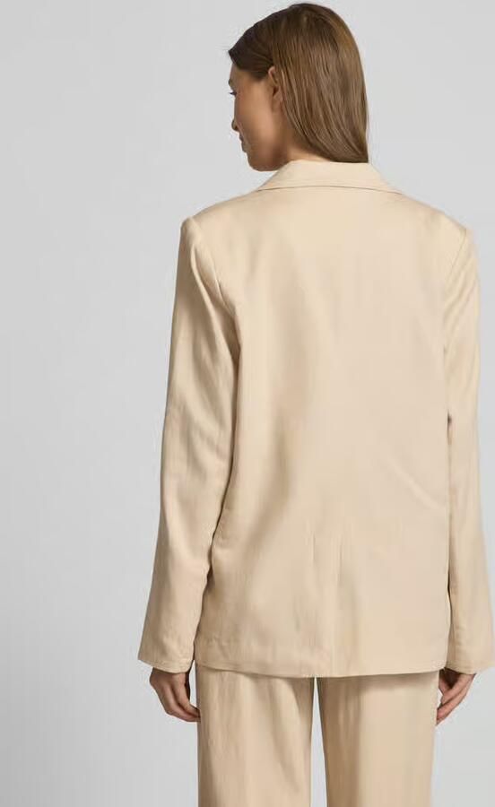 Vila Regular fit blazer van een mix van linnen en viscose met klepzakken - Foto 6