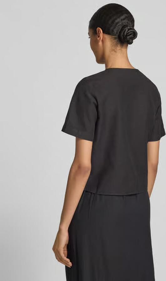 Vila Regular fit blouse met knoopsluiting en klepzakken