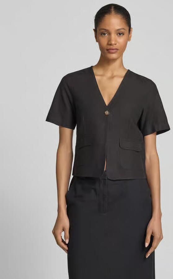 Vila Regular fit blouse met knoopsluiting en klepzakken - Foto 2