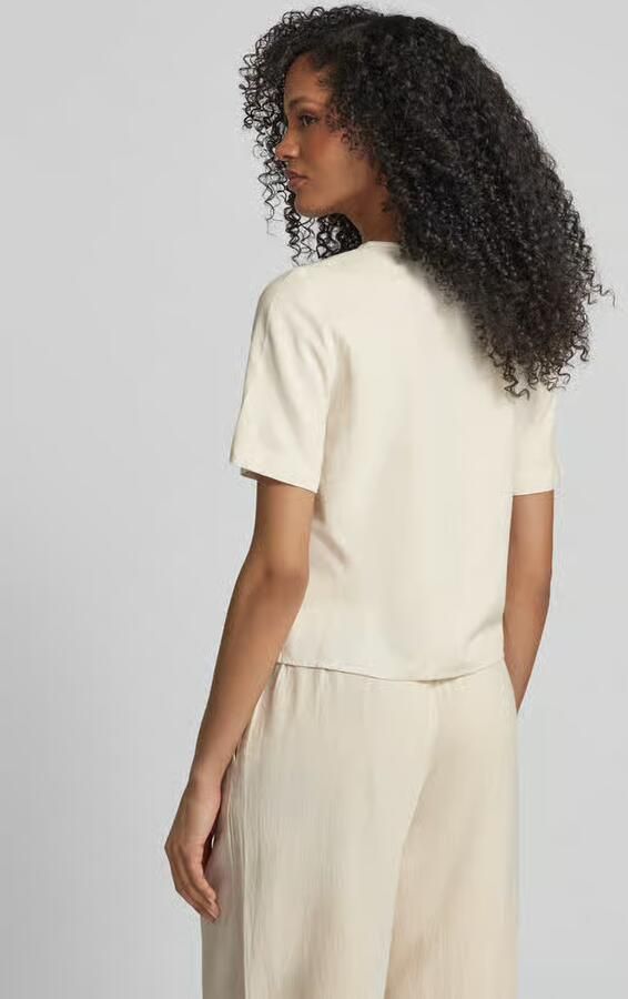 Vila Regular fit blouse met knoopsluiting en klepzakken