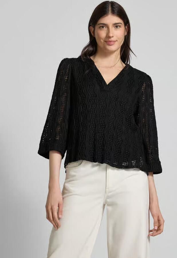 Vila Regular fit blouse met V-hals model 'LUMENA' - Foto 5