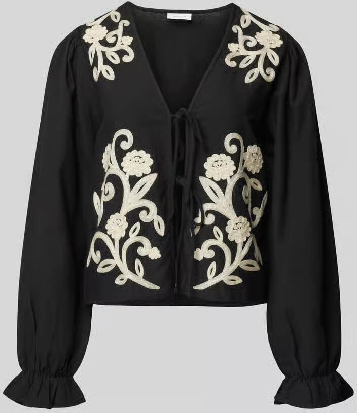 Vila Regular fit blouse met vetersluiting model 'POLENE' - Foto 4