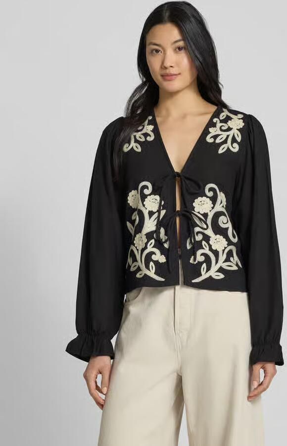 Vila Regular fit blouse met vetersluiting model 'POLENE' - Foto 2