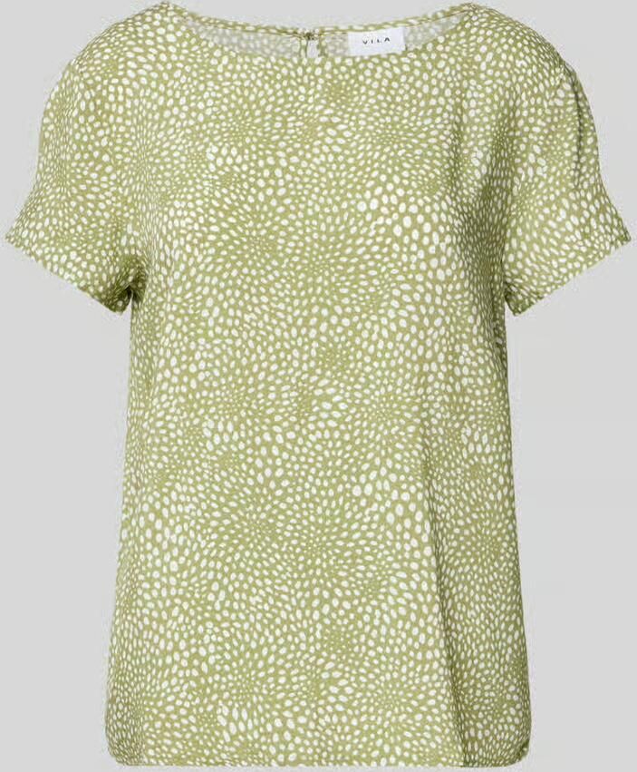 Vila Regular fit blouseshirt van viscose met ronde hals - Foto 2