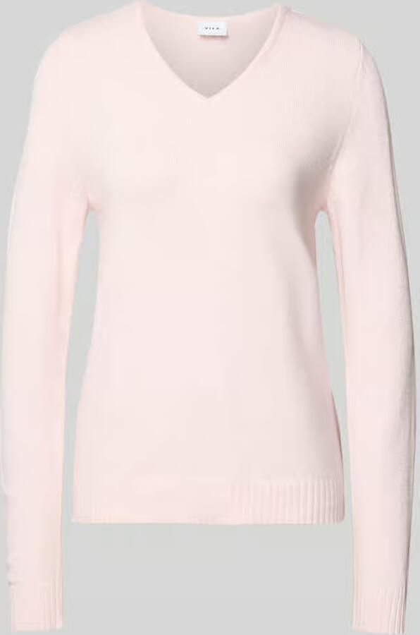 Vila Regular fit shirt van lange mouwen van viscose in gebreide look model 'Viril'