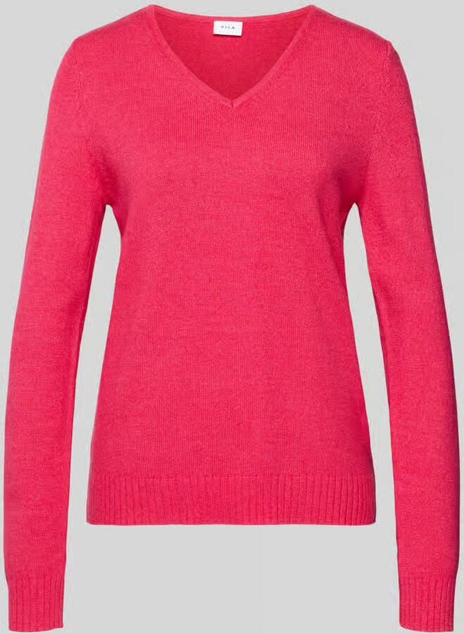 Vila Regular fit shirt van lange mouwen van viscose in gebreide look model 'Viril'