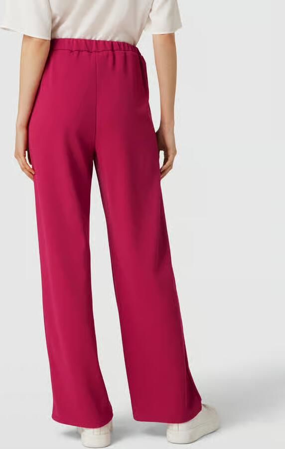 Vila Regular fit stoffen broek met elastische band model 'SOL'