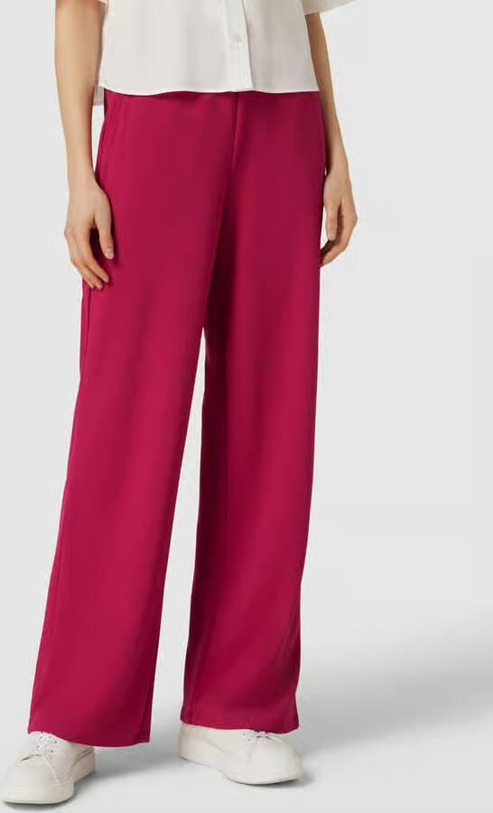 Vila Regular fit stoffen broek met elastische band model 'SOL' - Foto 2