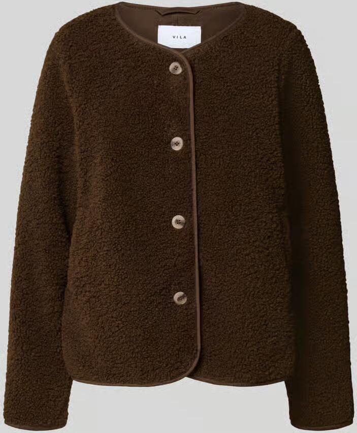 Vila Regular fit teddyjack met knoopsluiting model 'ADA'