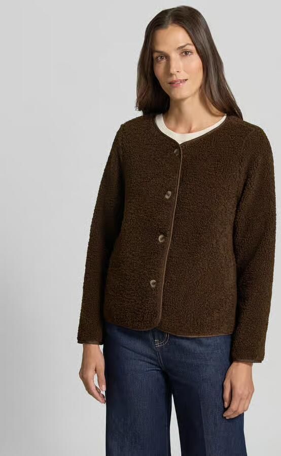 Vila Regular fit teddyjack met knoopsluiting model 'ADA' - Foto 4