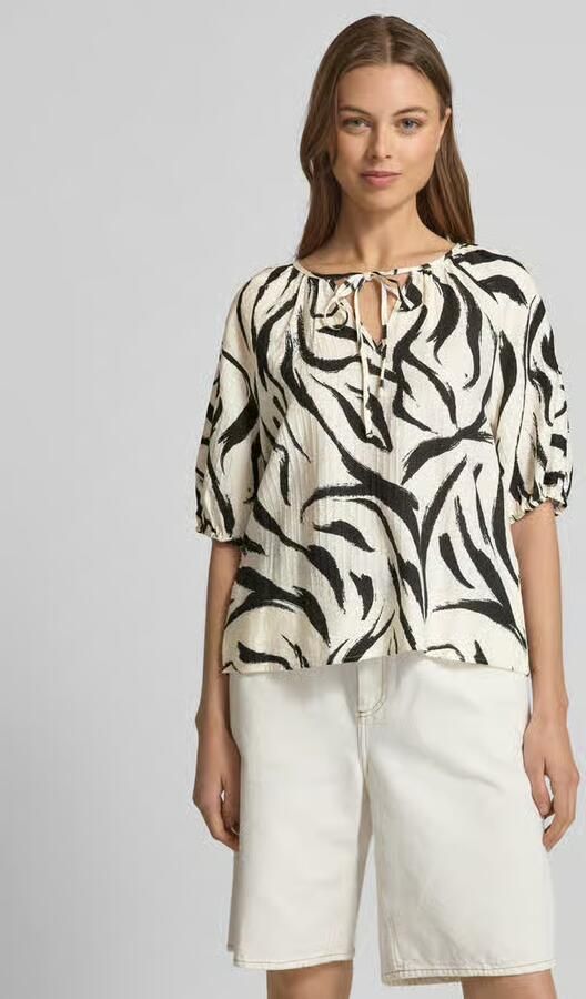Vila Relaxed fit blouse met druppelvormige hals model 'CLO' - Foto 5