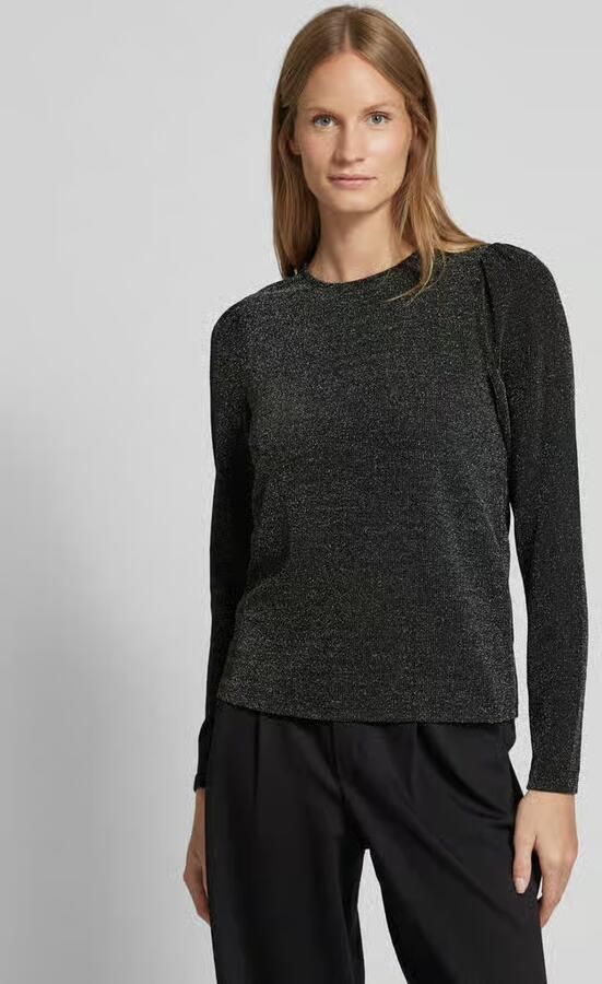Vila Shirt met lange mouwen en ronde hals model 'ELEINA' - Foto 4