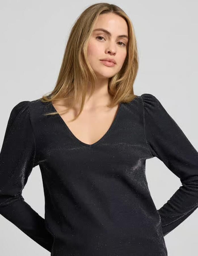 Vila Shirt met lange mouwen en V-hals model 'ELEINAS' - Foto 2