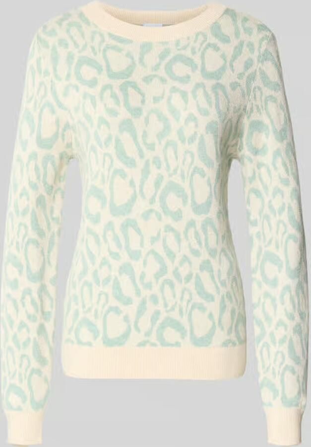 Vila Slim fit pullover van viscosemix model 'JACQUARD'