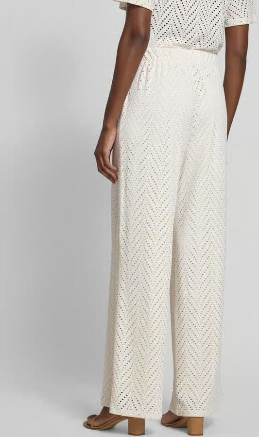 Vila Stoffen broek met wijde pijpen en ajourpatroon model 'DELAIA'