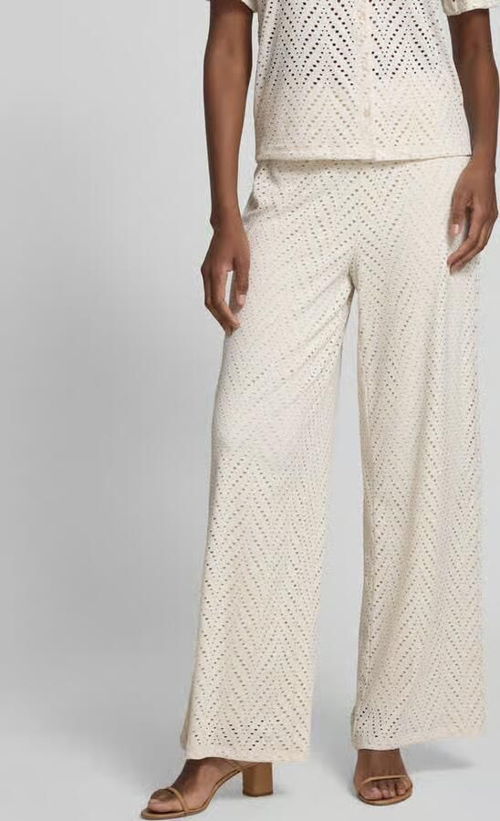 Vila Stoffen broek met wijde pijpen en ajourpatroon model 'DELAIA' - Foto 2