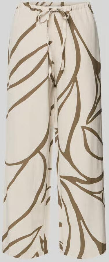 VILA wide leg regular waist casual broek met linnen beige - Foto 5