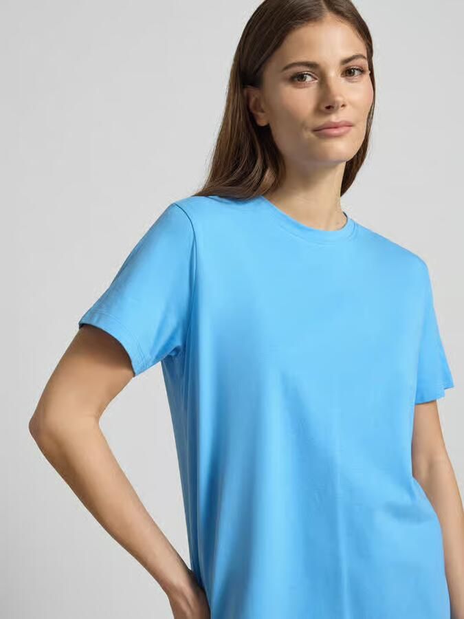 Vila T-shirt met geribde ronde hals Model 'NORA'