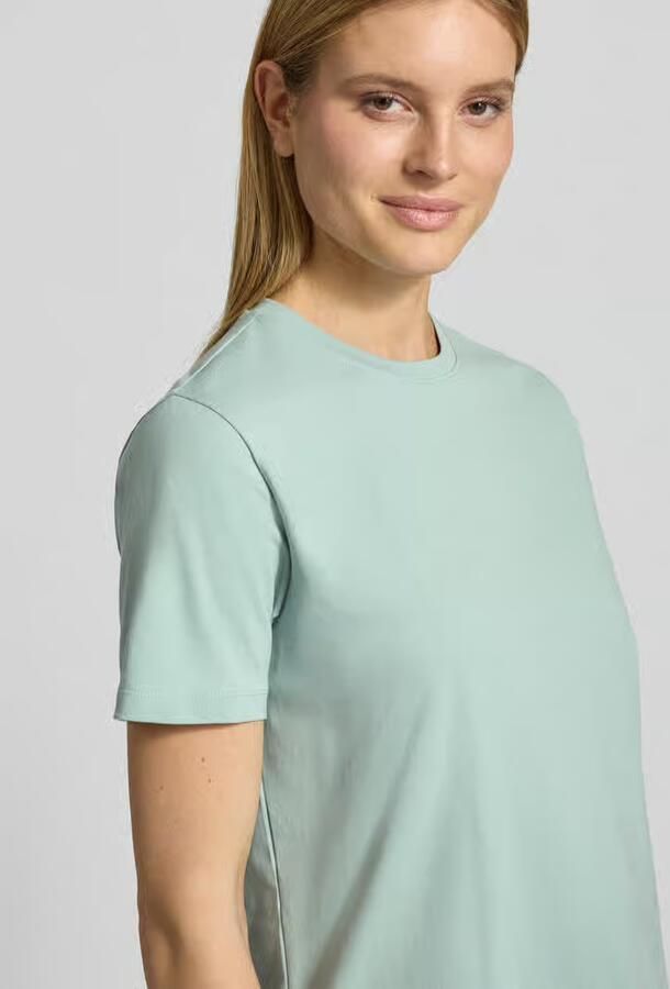 Vila T-shirt met geribde ronde hals Model 'NORA'