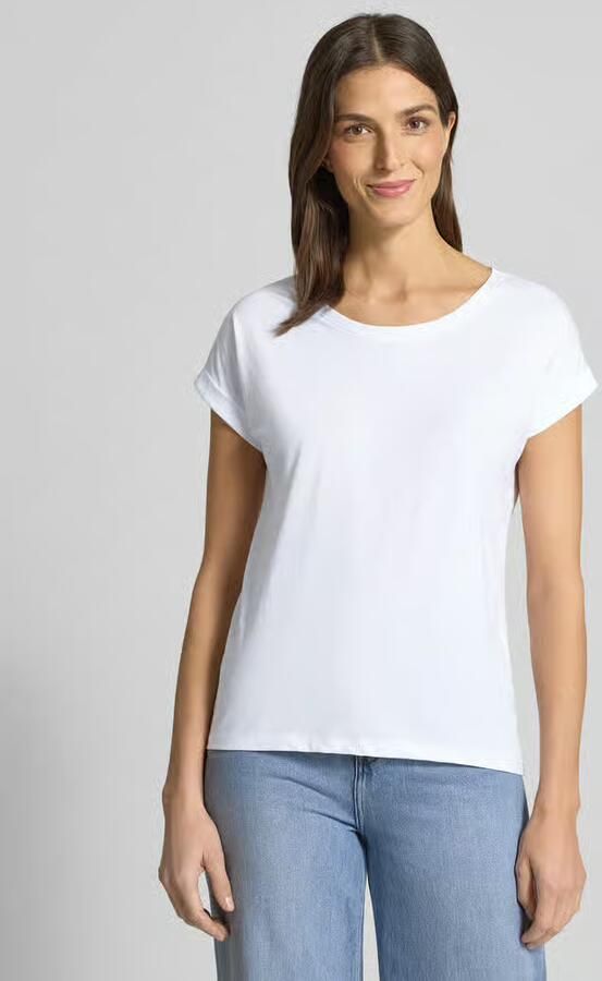 Vila Shirt met ronde hals VIDREAMERS NEW PURE T-SHIRT SU-NOOS Basic dames T-shirt met ronde hals en omgeslagen mouwen - Foto 8