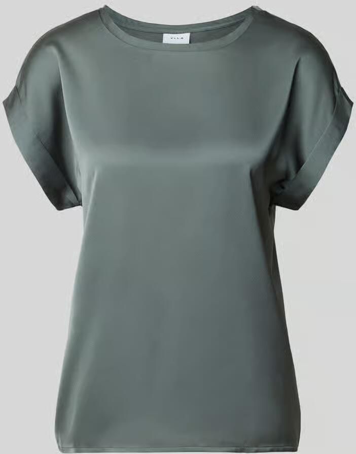Vila T-shirt van satijn met ronde hals model 'ELLETTE' - Foto 5