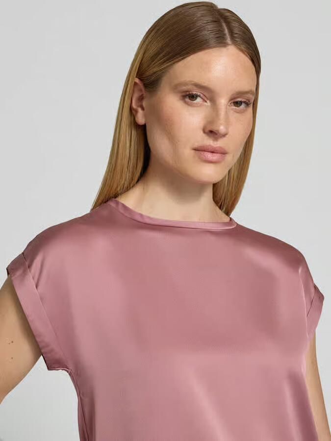 Vila T-shirt van satijn met ronde hals model 'ELLETTE' - Foto 4