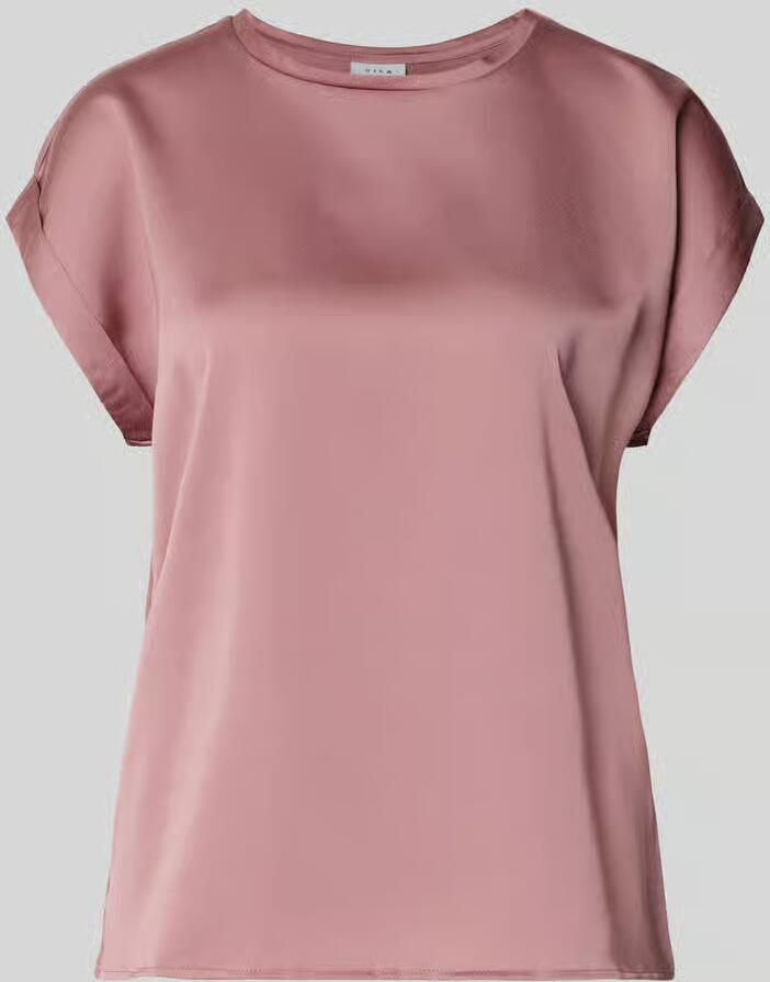 Vila T-shirt van satijn met ronde hals model 'ELLETTE' - Foto 5