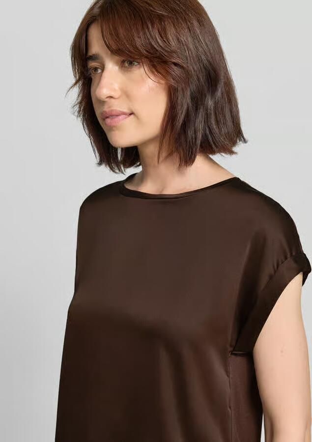 Vila T-shirt van satijn met ronde hals model 'ELLETTE' - Foto 4
