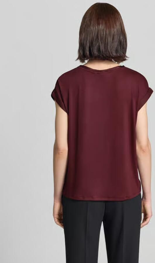 Vila T-shirt van satijn met ronde hals model 'ELLETTE' - Foto 3