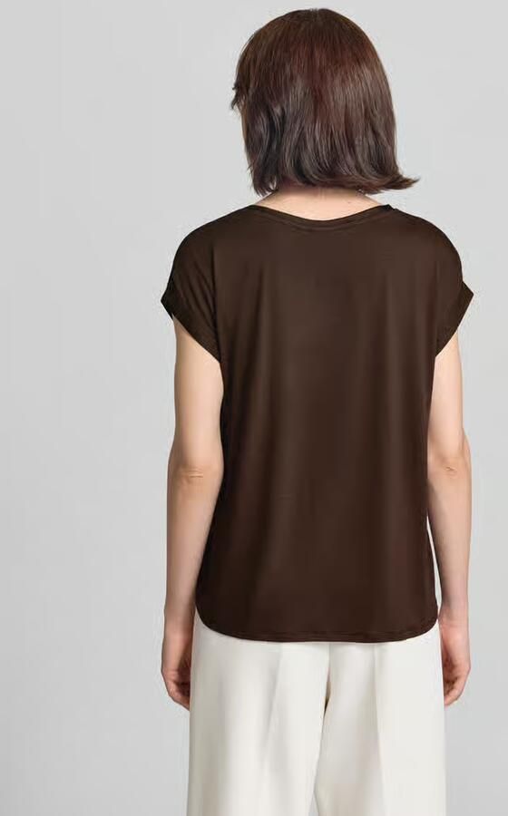 Vila T-shirt van satijn met ronde hals model 'ELLETTE' - Foto 4