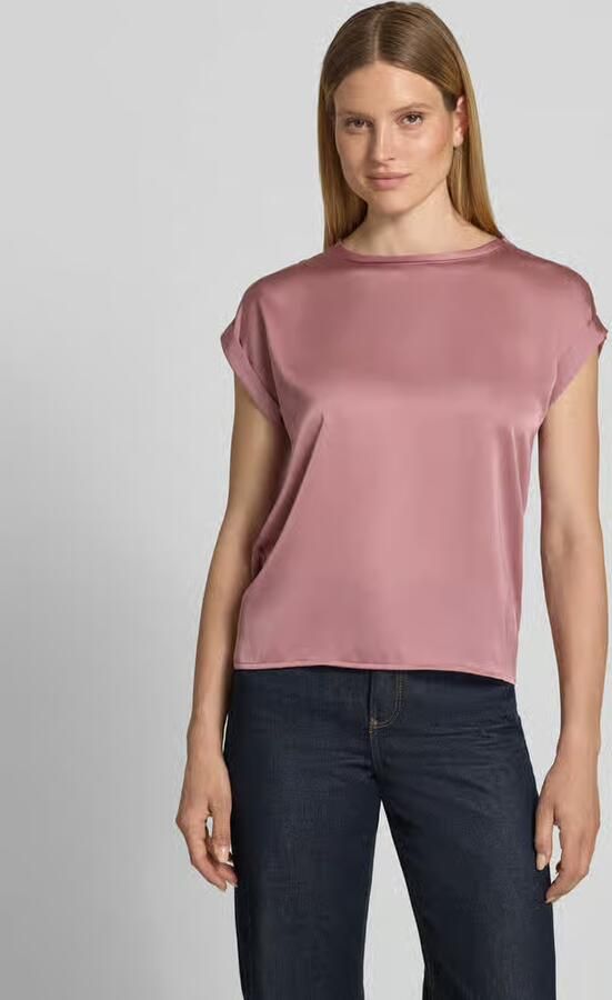 Vila T-shirt van satijn met ronde hals model 'ELLETTE' - Foto 4