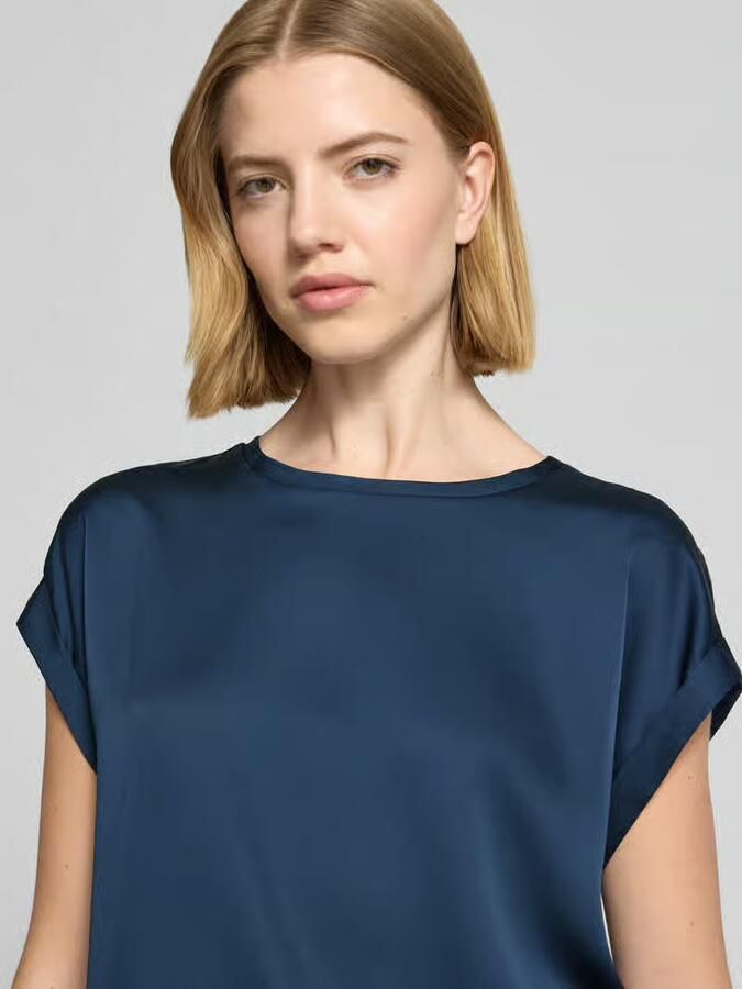 Vila Satin T-shirt met korte mouwen voor dames Blue Dames - Foto 8
