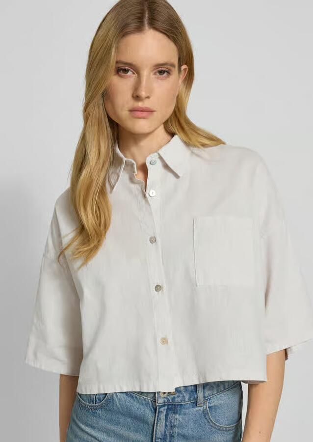 VILLA SOPHIE Korte blouse van een mix van linnen en katoen model 'Quinn'