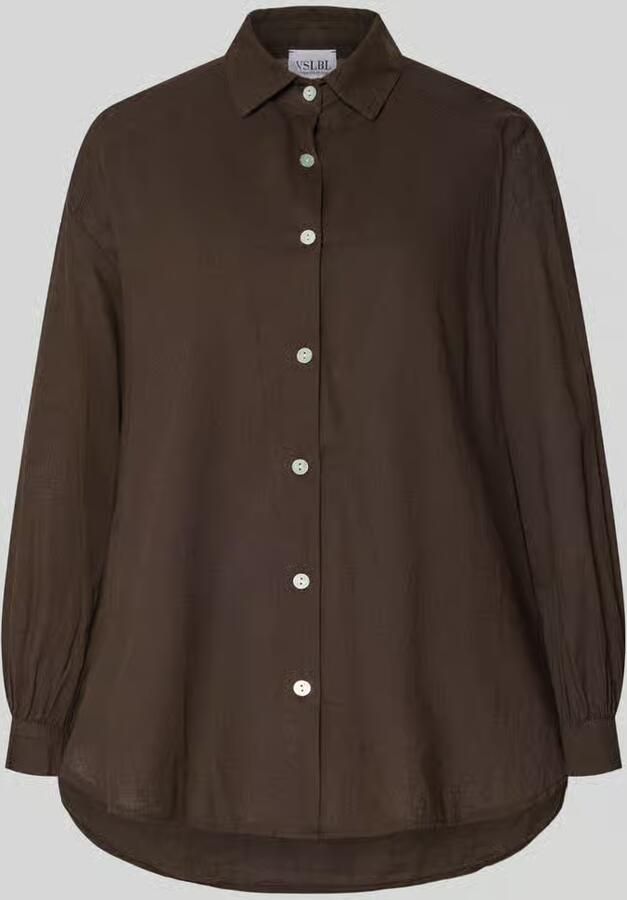 VILLA SOPHIE loose fit blouse met lange mouwen van mix van katoen en linnen model 'ANIKA' - Foto 2