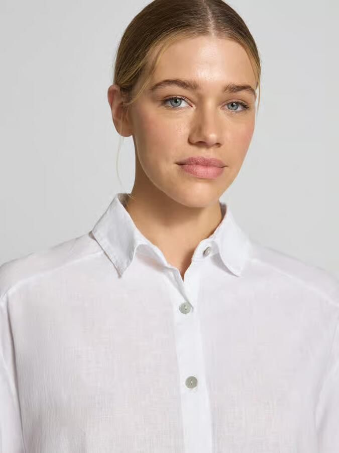 VILLA SOPHIE loose fit blouse met lange mouwen van mix van katoen en linnen model 'ANIKA'