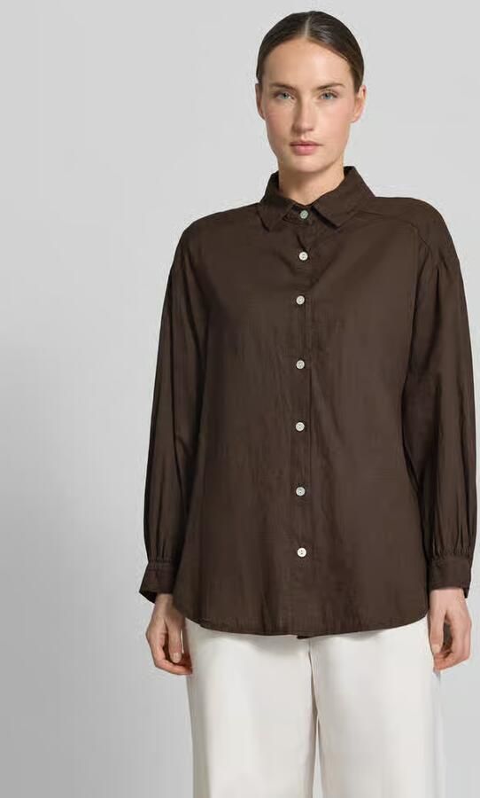 VILLA SOPHIE loose fit blouse met lange mouwen van mix van katoen en linnen model 'ANIKA' - Foto 3