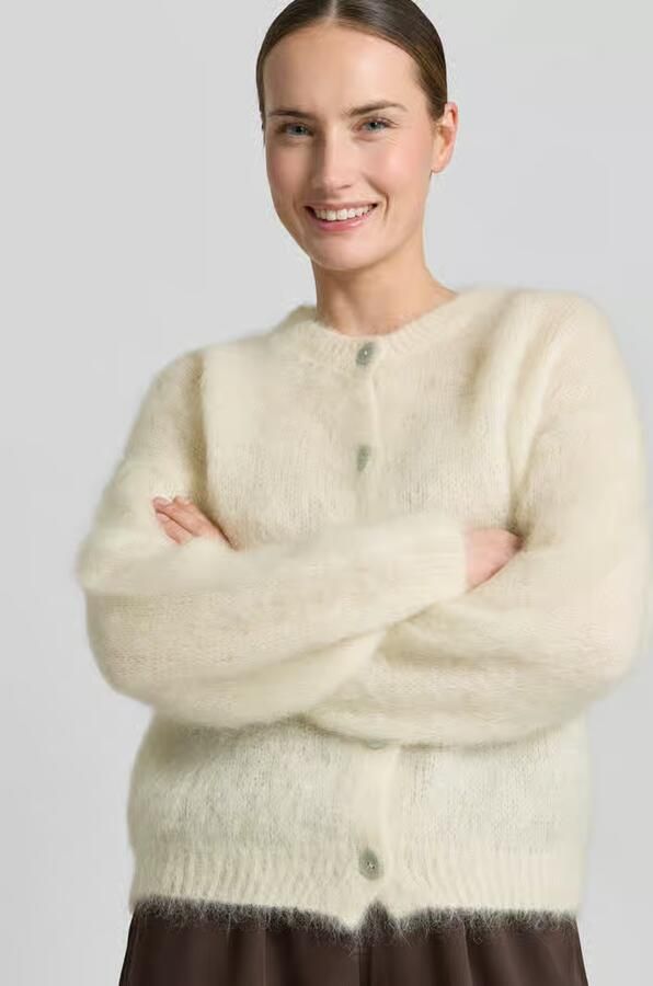 VILLA SOPHIE Loose fit gebreid jack van mohair-mix model 'AMANDA'