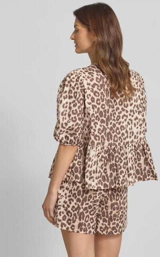 VILLA SOPHIE regular fit blouse mix van katoen en linnen model 'ROMI' - Foto 3