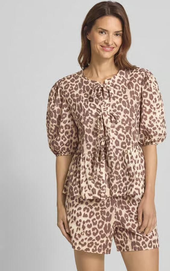 VILLA SOPHIE regular fit blouse mix van katoen en linnen model 'ROMI' - Foto 2