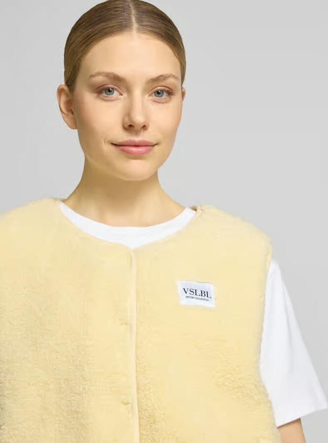 VILLA SOPHIE regular fit bodywarmer in teddy-look model 'AMALIA'