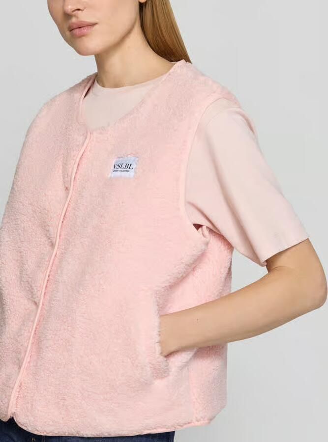 VILLA SOPHIE regular fit bodywarmer in teddy-look model 'AMALIA'
