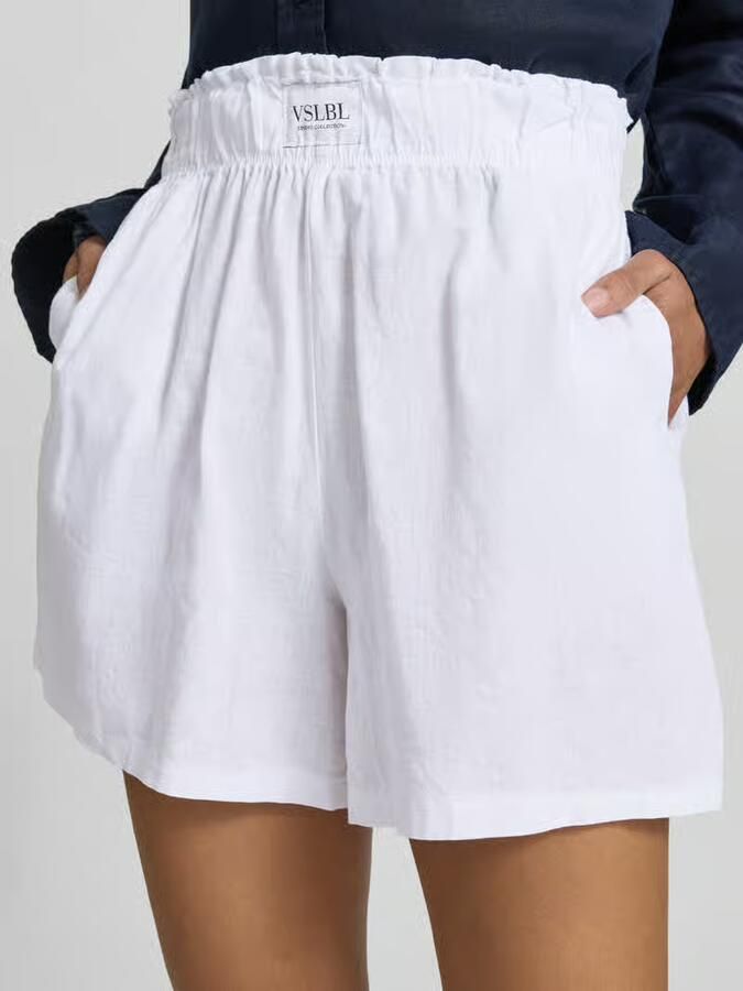 VILLA SOPHIE regular fit stoffen shorts van mix van katoen en linnen model 'MILLIE'